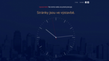 Šablona "Brzy vyjde" s blokem hodin