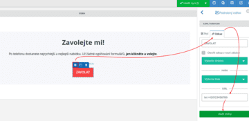 Web ve WebSite s připojeným panelem na sdílení na sociálních sítích