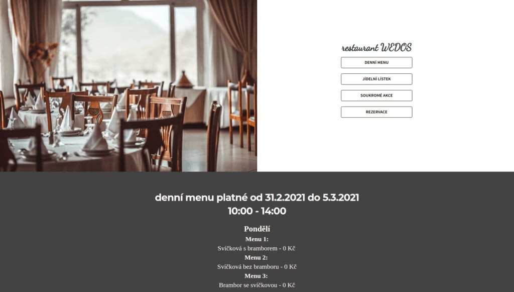 Šablona pro restauraci