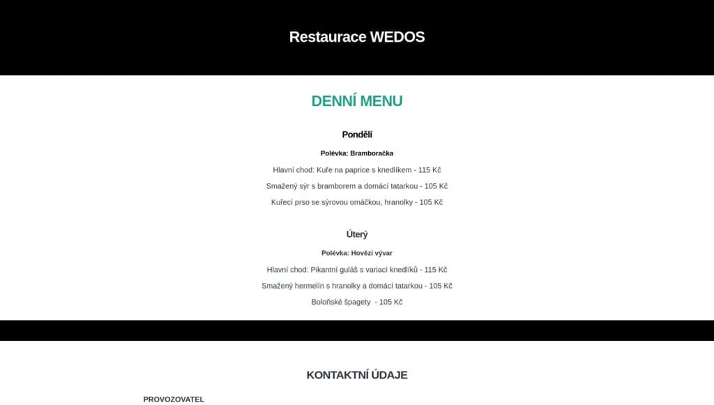 Šablona pro restauraci