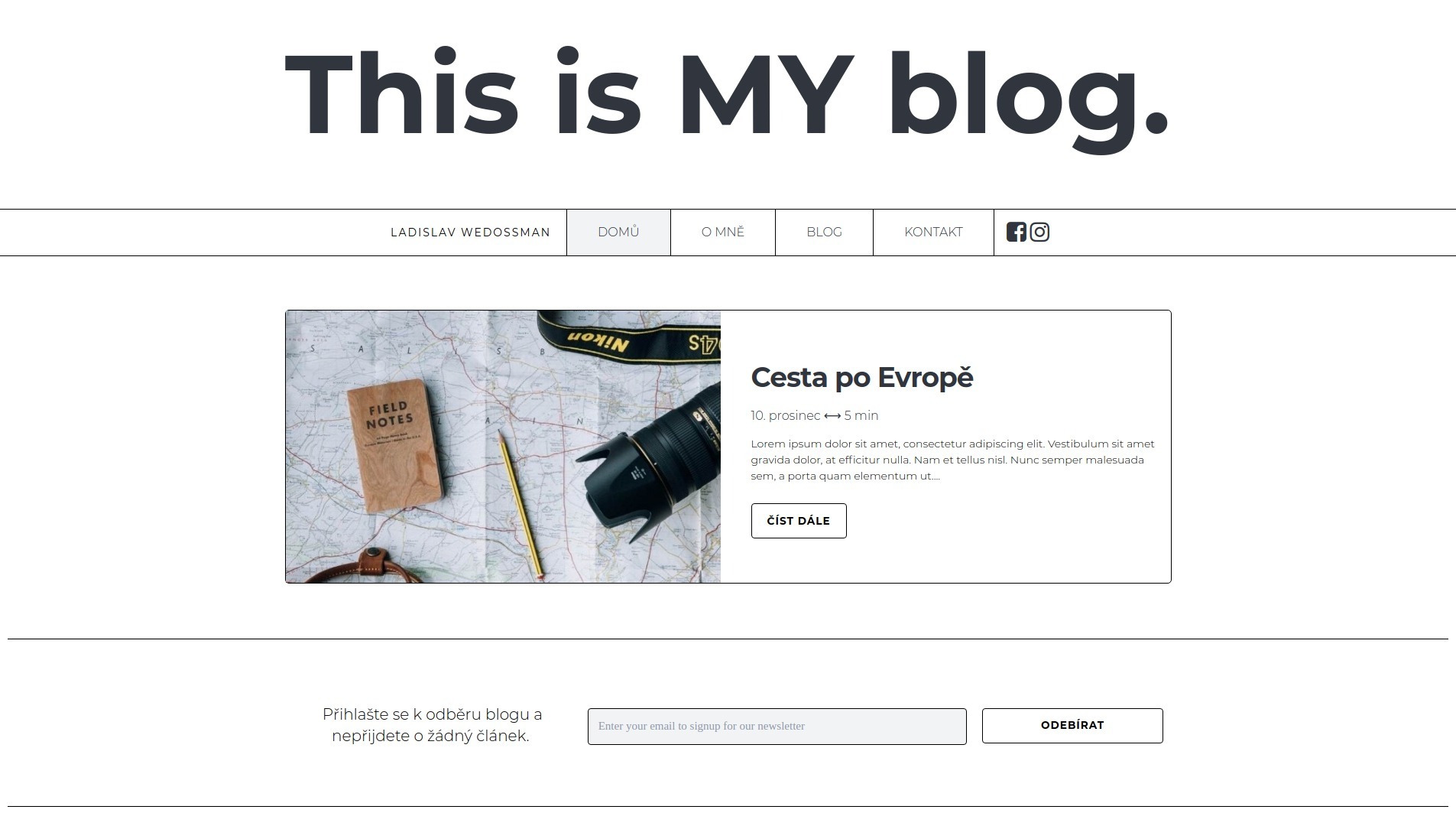 Webová šablona - osobní blog