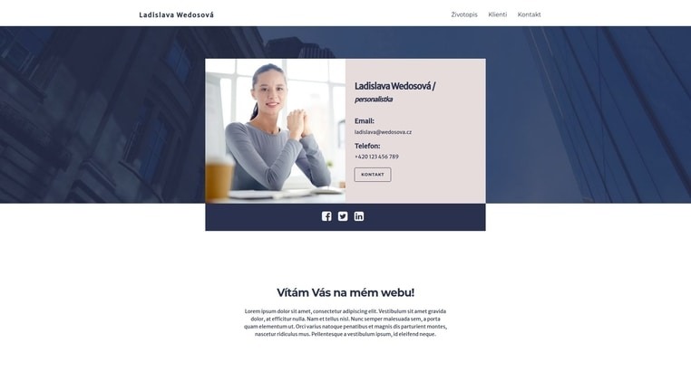 Webová šablona - profesionální životopis